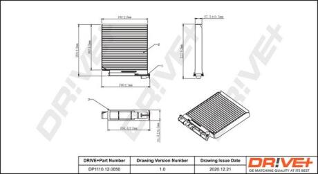 DP1110120050 DP1110.12.0050 Drive+ - Фільтр салону (аналог WP6990) DRIVE+ подбор по vin на Brocar