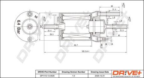 DP1110130020 DP1110.13.0020 Drive+ - Фільтр палива (аналог WF8386) DRIVE+ подбор по vin на Brocar