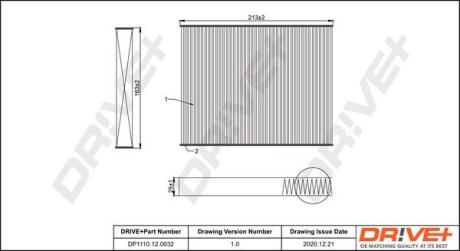 DP1110120032 DP1110.12.0032 Drive+ - Фільтр салону (аналог WP9130) DRIVE+ подбор по vin на Brocar