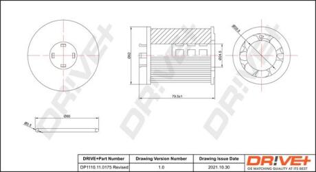 DP1110110175 DP1110.11.0175 Drive+ - Фільтр оливи (аналог WL7241) DRIVE+ подбор по vin на Brocar