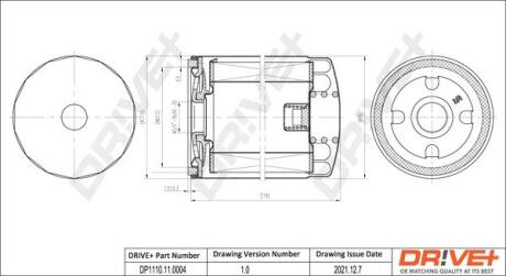 DP1110110004 DP1110.11.0004 Drive+ - Фільтр оливи (аналог WL7070) DRIVE+ подбор по vin на Brocar