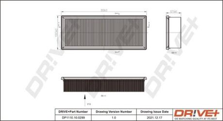 DP1110100299 DP1110.10.0299 Drive+ Фільтр повітря (аналог WA6166) DRIVE+ подбор по vin на Brocar