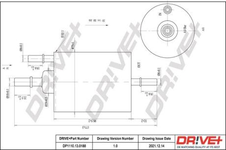 DP1110130188 DP1110.13.0188 Drive+ Фільтр палива (аналог WF8324) DRIVE+ подбор по vin на Brocar