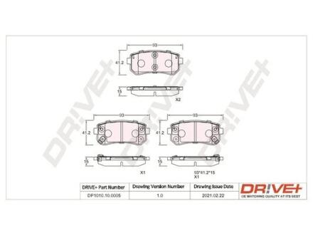 DP1010100005 DP1010.10.0005 Drive+ - Гальмівні колодки до дисків DRIVE+ підбір по vin на Brocar