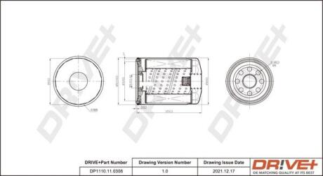 DP1110110308 DP1110.11.0308 Drive+ Фільтр оливи (аналог WL7178) DRIVE+ подбор по vin на Brocar