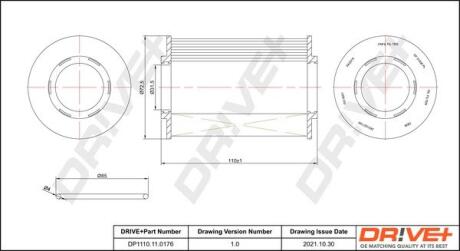 DP1110110176 DP1110.11.0176 Drive+ Фільтр оливи (аналог WL7462) DRIVE+ подбор по vin на Brocar