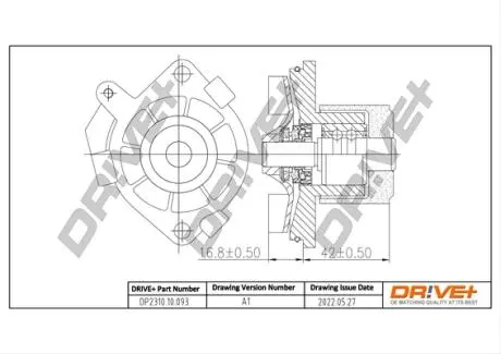 DP231010093 DP2310.10.093 Drive+ Насос охолоджуючої рідини DRIVE+ подбор по vin на Brocar