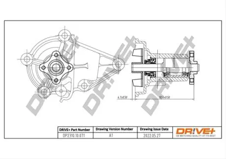 DP231010071 DP2310.10.071 Drive+ Насос охолоджуючої рідини DRIVE+ підбір по vin на Brocar
