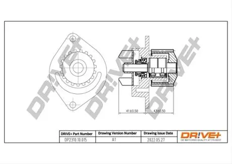 DP231010015 DP2310.10.015 Drive+ Насос охолоджуючої рідини DRIVE+ підбір по vin на Brocar