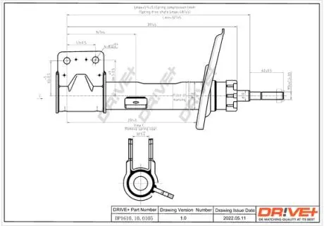 DP1610100105 DP1610.10.0105 Drive+ Амортизатор (передній) 308 DRIVE+ подбор по vin на Brocar