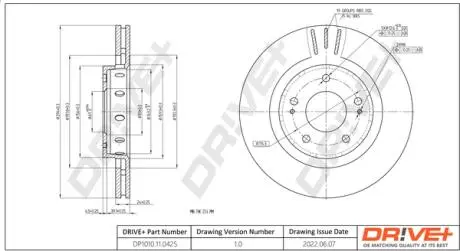 DP1010110425 DP1010.11.0425 Drive+ - Гальмівний диск DRIVE+ підбір по vin на Brocar
