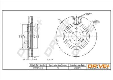 DP1010110533 DP1010.11.0533 Drive+ - Гальмівний диск DRIVE+ підбір по vin на Brocar