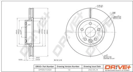 DP1010110504 DP1010.11.0504 Drive+ - Гальмівний диск DRIVE+ підбір по vin на Brocar