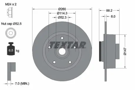 92195900 Тормозной диск TEXTAR підбір по vin на Brocar
