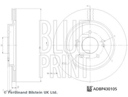 ADBP430105 Гальмівний диск BLUE PRINT підбір по vin на Brocar