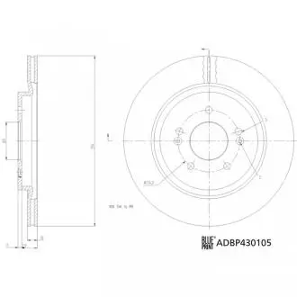 ADBP430105 Гальмівний диск BLUE PRINT підбір по vin на Brocar