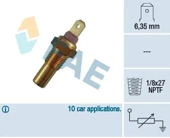 31270 Температурный датчик охлаждающей жидкости FAE подбор по vin на Brocar