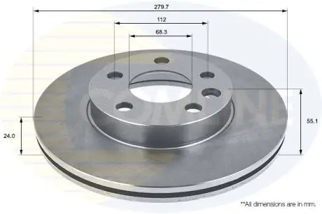 ADC1421V ADC1421V Comline - Диск гальмівний вентильований COMLINE подбор по vin на Brocar