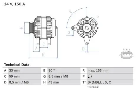 0986083540 Автозапчастина BOSCH підбір по vin на Brocar