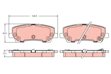 GDB2388 Комплект гальмівних накладок, дискове гальмо TRW підбір по vin на Brocar