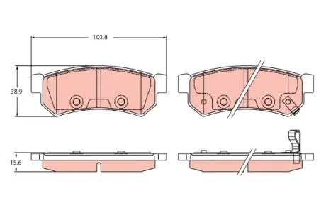 GDB2437 Комплект гальмівних накладок, дискове гальмо TRW підбір по vin на Brocar