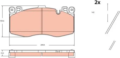 GDB2211 Комплект гальмівних накладок, дискове гальмо TRW підбір по vin на Brocar