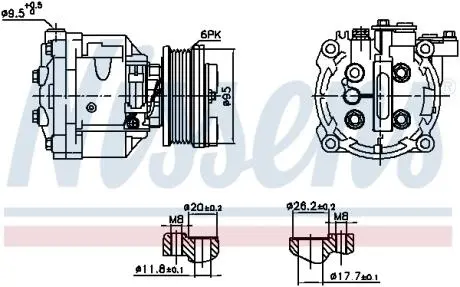 891078 Компресор, система кондиціонування повітря NISSENS підбір по vin на Brocar