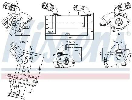 989474 Рециркуляція відпрацьов. газів NISSENS подбор по vin на Brocar