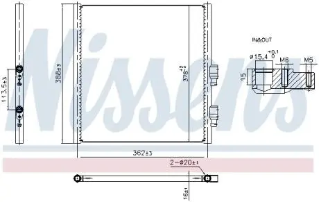 941308 Радіатор кондиціонера NISSENS підбір по vin на Brocar