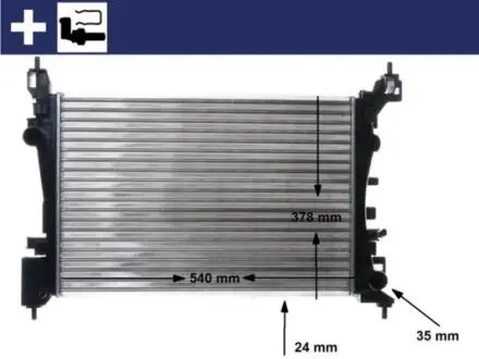 CR1182000S Радіатор, система охолодження двигуна MAHLE / KNECHT підбір по vin на Brocar