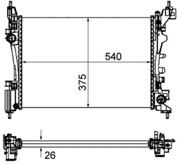 CR1121000P Радіатор, система охолодження двигуна MAHLE / KNECHT підбір по vin на Brocar
