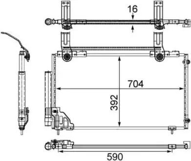 AC471000S Конденсатор, система кондиціонування повітря MAHLE / KNECHT підбір по vin на Brocar