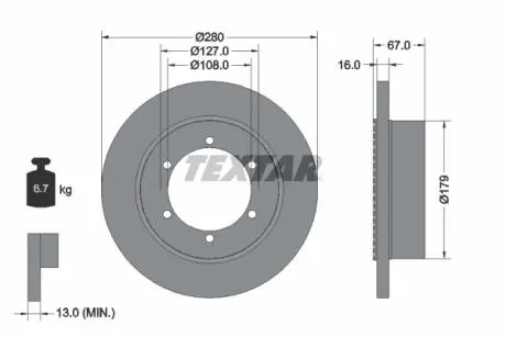 92304003 Автозапчастина TEXTAR підбір по vin на Brocar