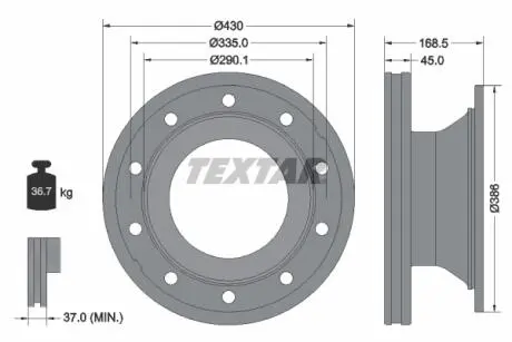 93296100 Автозапчастина TEXTAR підбір по vin на Brocar