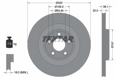92319905 Автозапчастина TEXTAR підбір по vin на Brocar
