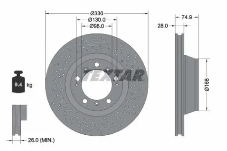92219005 Автозапчастина TEXTAR підбір по vin на Brocar