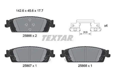 2586601 Автозапчастина TEXTAR подбор по vin на Brocar