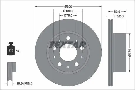 92345003 Автозапчастина TEXTAR підбір по vin на Brocar