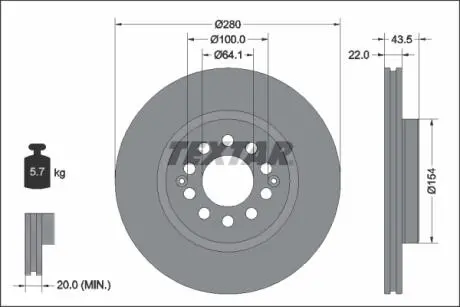 92342603 Автозапчастина TEXTAR підбір по vin на Brocar