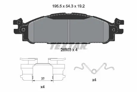 2690301 Комплект гальмівних накладок, дискове гальмо TEXTAR подбор по vin на Brocar