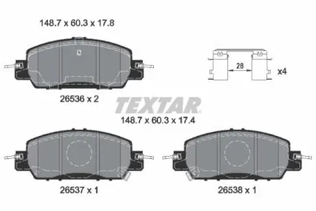 2653601 Гальмівні колодки, дискові TEXTAR підбір по vin на Brocar