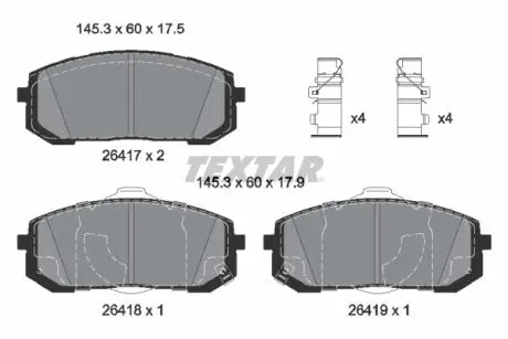 2641701 Комплект гальмівних колодок TEXTAR підбір по vin на Brocar
