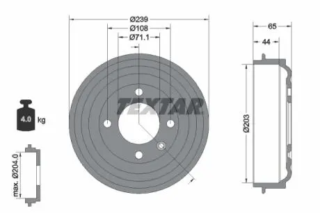 94049500 Автозапчастина TEXTAR подбор по vin на Brocar