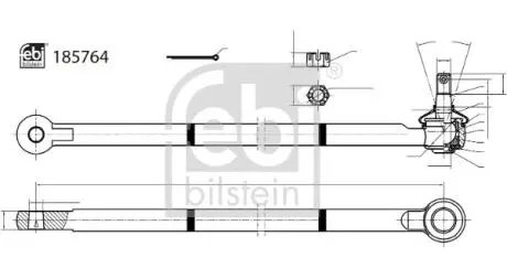 185764 Наконечник, поперечна кермова тяга FEBI BILSTEIN підбір по vin на Brocar