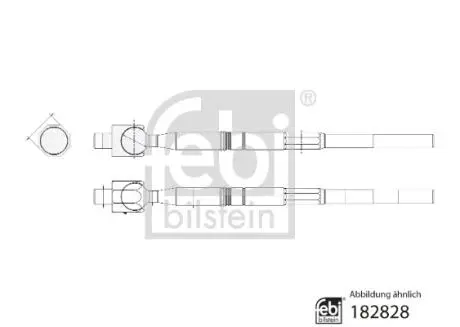 182828 Рульова тяга(без наконечника) FEBI BILSTEIN подбор по vin на Brocar