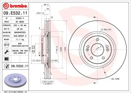 09E53211 Автозапчастина BREMBO підбір по vin на Brocar
