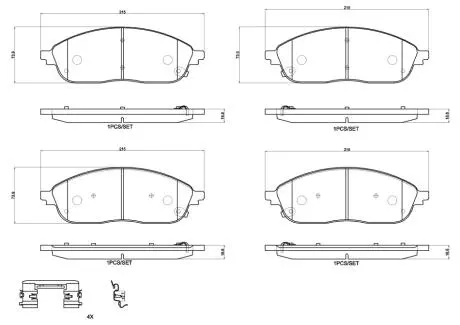 P37031 Комплект гальмівних накладок, дискове гальмо BREMBO підбір по vin на Brocar