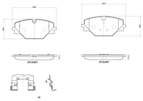 P44032 Автозапчастина BREMBO підбір по vin на Brocar