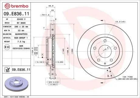 09E83611 Автозапчастина BREMBO підбір по vin на Brocar