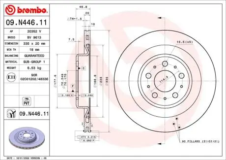 09N44611 Автозапчастина BREMBO подбор по vin на Brocar